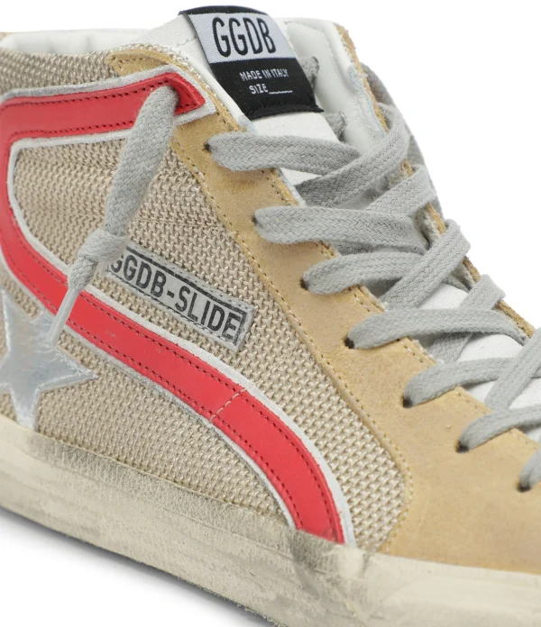 offre spéciale GOLDEN GOOSE Baskets Homme Slide Cuir Beige Rouge 5