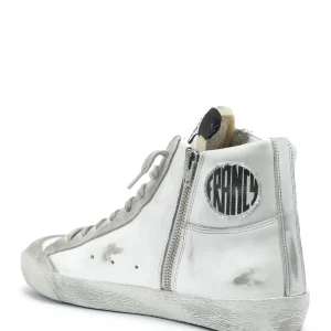 GOLDEN GOOSE Baskets Homme Francy Cuir Blanc Rouge dernières 13