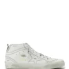 GOLDEN GOOSE Baskets Homme Mid Star Cuir Laminé Blanc Argenté belle 16