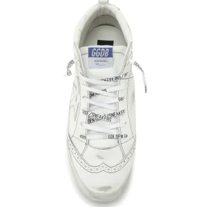 GOLDEN GOOSE Baskets Homme Mid Star Cuir Laminé Blanc Argenté belle 8