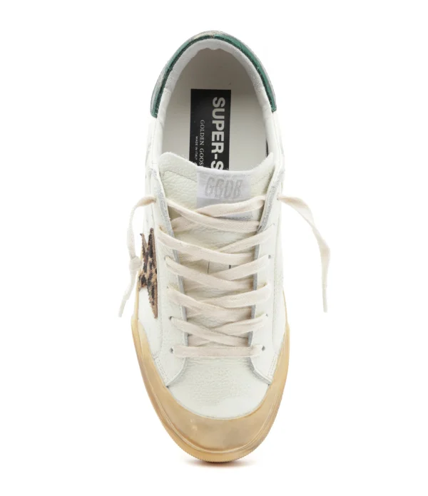 GOLDEN GOOSE Baskets Superstar Cuir Crème Léopard Vert en france 3