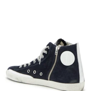 GOLDEN GOOSE Baskets Homme Francy Cuir Suédé Bleu Nuit soldes en ligne 10