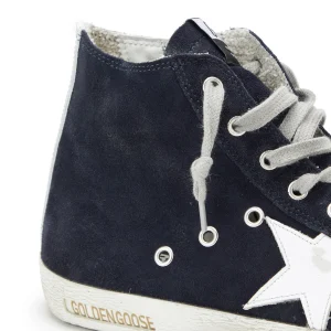 GOLDEN GOOSE Baskets Homme Francy Cuir Suédé Bleu Nuit soldes en ligne 12