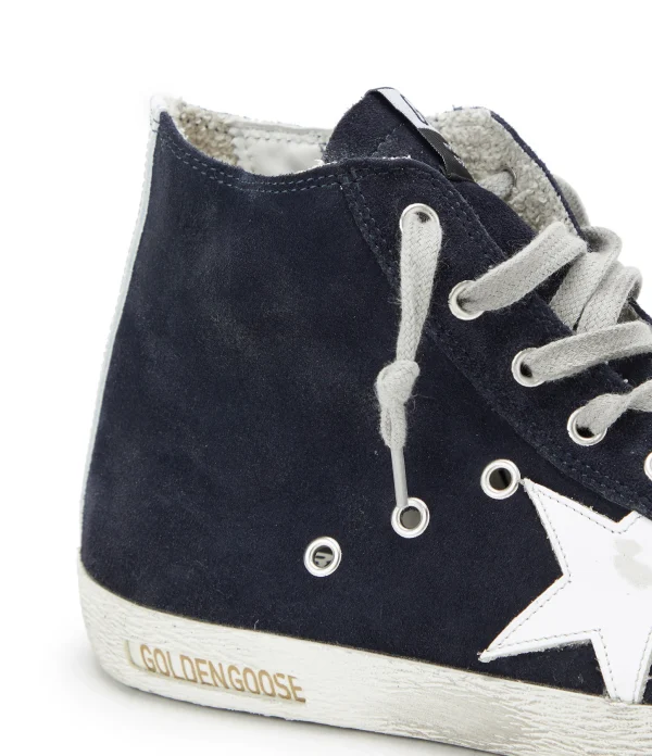 GOLDEN GOOSE Baskets Homme Francy Cuir Suédé Bleu Nuit soldes en ligne 5