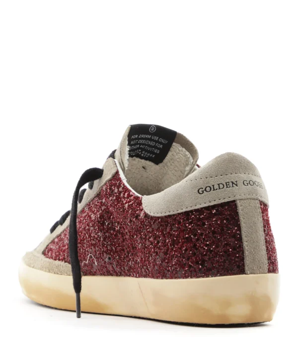 Nouvelle tendance GOLDEN GOOSE Baskets Superstar Cuir Bordeaux Taupe Blanc 4