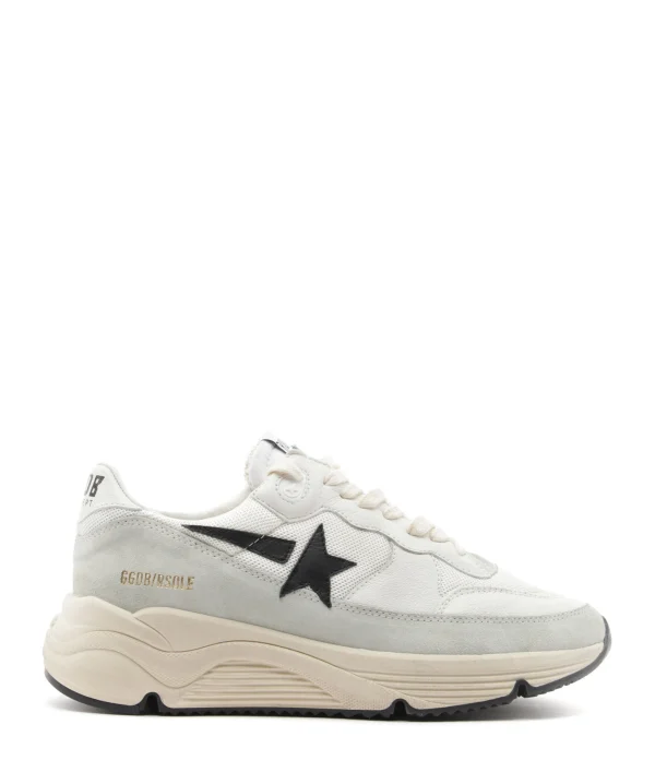 meilleure qualité GOLDEN GOOSE Baskets Running Sole Cuir Blanc Ivoire Noir 1