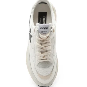 meilleure qualité GOLDEN GOOSE Baskets Running Sole Cuir Blanc Ivoire Noir 10