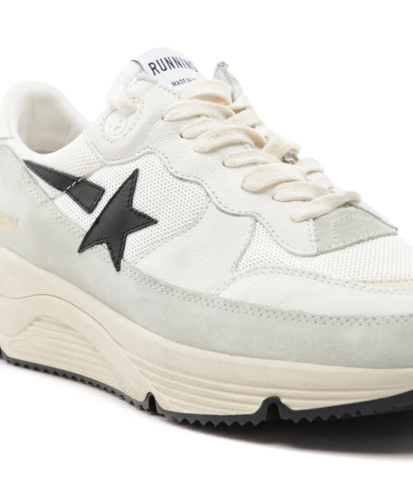 meilleure qualité GOLDEN GOOSE Baskets Running Sole Cuir Blanc Ivoire Noir 5