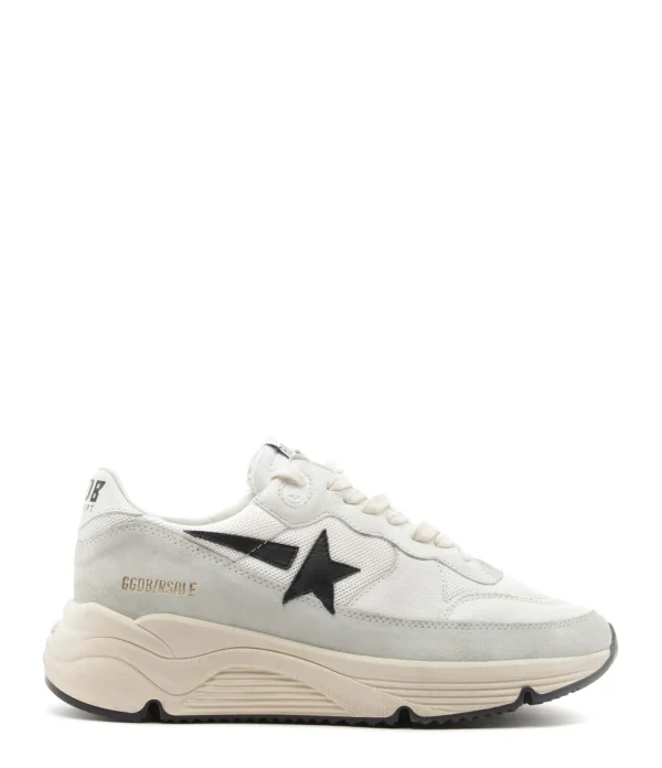 GOLDEN GOOSE Baskets Homme Running Sole Cuir Blanc Ivoire Noir soldes en ligne 1