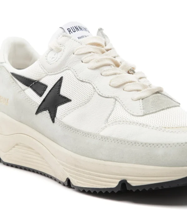 GOLDEN GOOSE Baskets Homme Running Sole Cuir Blanc Ivoire Noir soldes en ligne 5