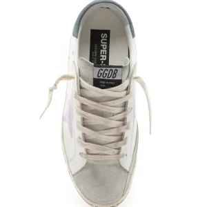 GOLDEN GOOSE Baskets Superstar Cuir Blanc Violet Pétrole magasins pour 10