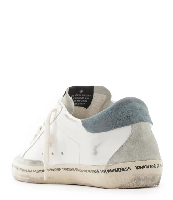 GOLDEN GOOSE Baskets Superstar Cuir Blanc Violet Pétrole magasins pour 4