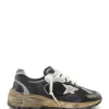 GOLDEN GOOSE Baskets Homme Running Dad Cuir Noir Argenté Ice Livraison internationale 28