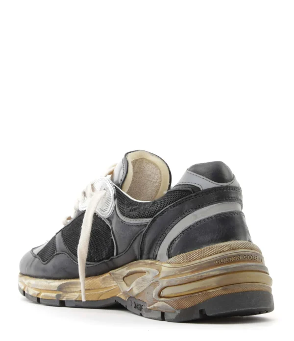 GOLDEN GOOSE Baskets Homme Running Dad Cuir Noir Argenté Ice Livraison internationale 4