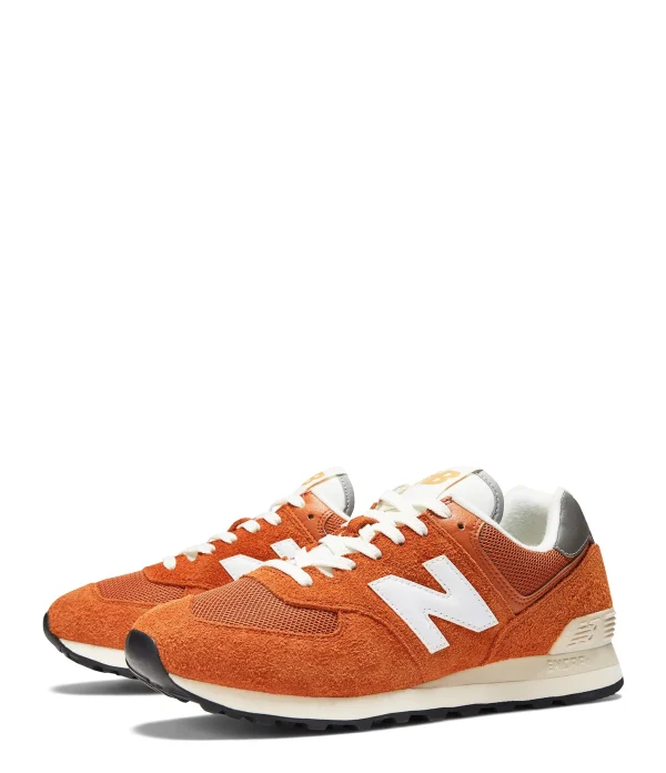 NEW BALANCE Baskets 574 Orange excellents soldes 4