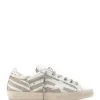 GOLDEN GOOSE Baskets Homme Superstar Cuir Drapeau Blanc Marron Platinum acheter en ligne 14