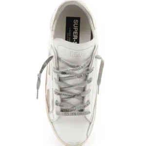 GOLDEN GOOSE Baskets Homme Superstar Cuir Drapeau Blanc Marron Platinum acheter en ligne 8