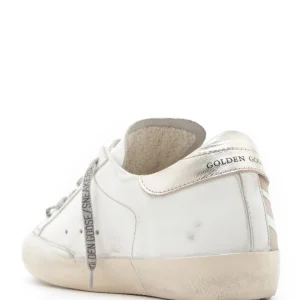 GOLDEN GOOSE Baskets Homme Superstar Cuir Drapeau Blanc Marron Platinum acheter en ligne 12