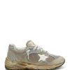 Meilleur Service GOLDEN GOOSE Baskets Homme Running Dad Cuir Taupe Argenté 16