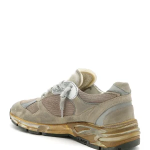 Meilleur Service GOLDEN GOOSE Baskets Homme Running Dad Cuir Taupe Argenté 10