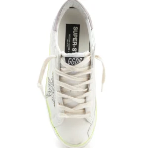 GOLDEN GOOSE Baskets Superstar Cuir Blanc Platinum Lilas Promotio de vente 10