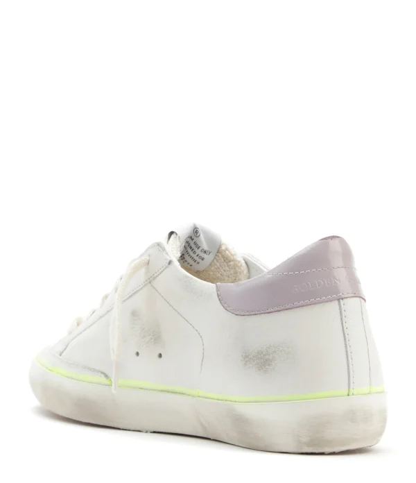 GOLDEN GOOSE Baskets Superstar Cuir Blanc Platinum Lilas Promotio de vente 4