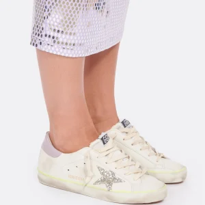 GOLDEN GOOSE Baskets Superstar Cuir Blanc Platinum Lilas Promotio de vente 16