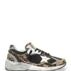 GOLDEN GOOSE Baskets Running Dad Cuir Léopard Noir grande promotion 20