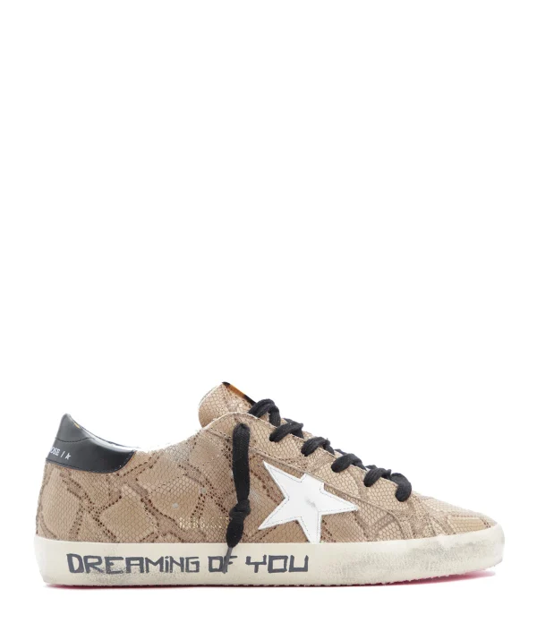 GOLDEN GOOSE Baskets Superstar Cuir Marron Serpent de garantie authentique 1