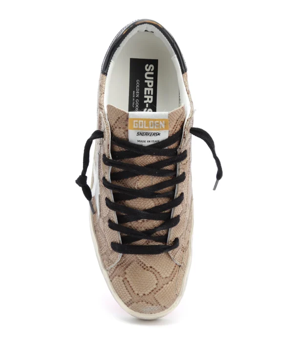 GOLDEN GOOSE Baskets Superstar Cuir Marron Serpent de garantie authentique 3