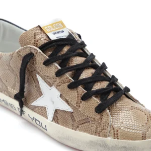 GOLDEN GOOSE Baskets Superstar Cuir Marron Serpent de garantie authentique 14