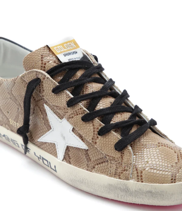 GOLDEN GOOSE Baskets Superstar Cuir Marron Serpent de garantie authentique 5