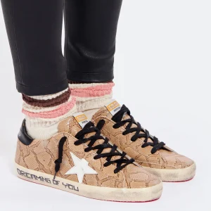 GOLDEN GOOSE Baskets Superstar Cuir Marron Serpent de garantie authentique 16