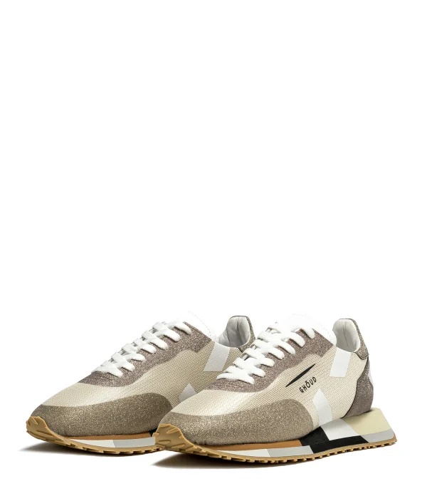 GHOUD VENICE Baskets Running Star Low Mesh Beige Doré Livraison gratuite 5