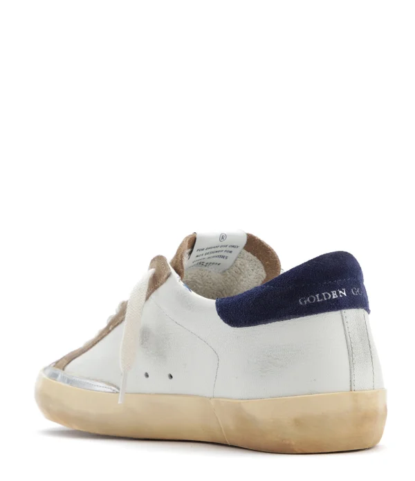 online boutique GOLDEN GOOSE Baskets Homme Superstar Cuir Blanc Rouge Tabac 4