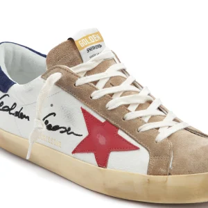 online boutique GOLDEN GOOSE Baskets Homme Superstar Cuir Blanc Rouge Tabac 12