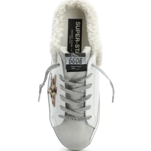 GOLDEN GOOSE Baskets Superstar Sabot Cuir Blanc Léopard prix pas cher 11