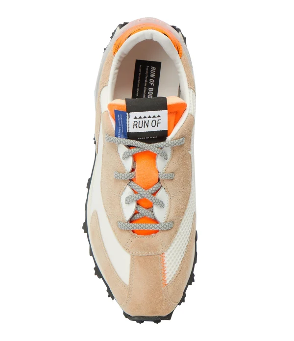 RUN OF Baskets Courtney Cuir Suédé Beige pas cher en vente 3