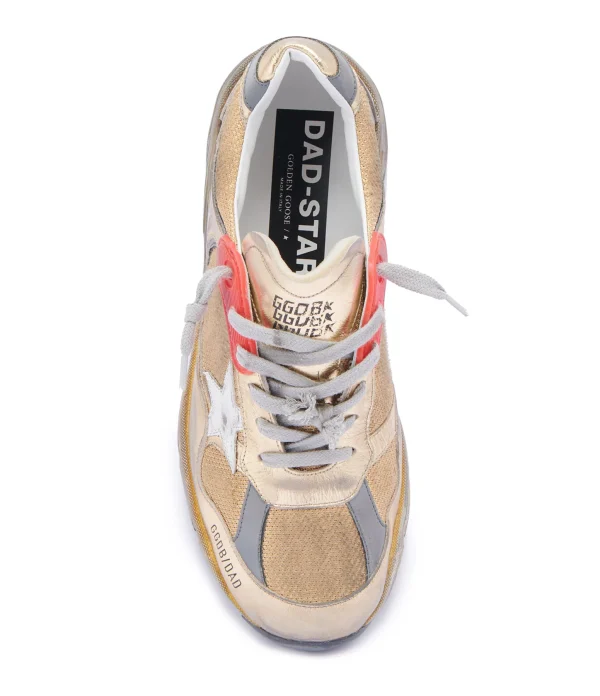 aux meilleurs prix GOLDEN GOOSE Baskets Homme Running Dad Cuir Rouge Doré 3