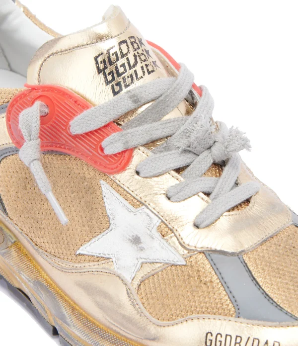 aux meilleurs prix GOLDEN GOOSE Baskets Homme Running Dad Cuir Rouge Doré 5