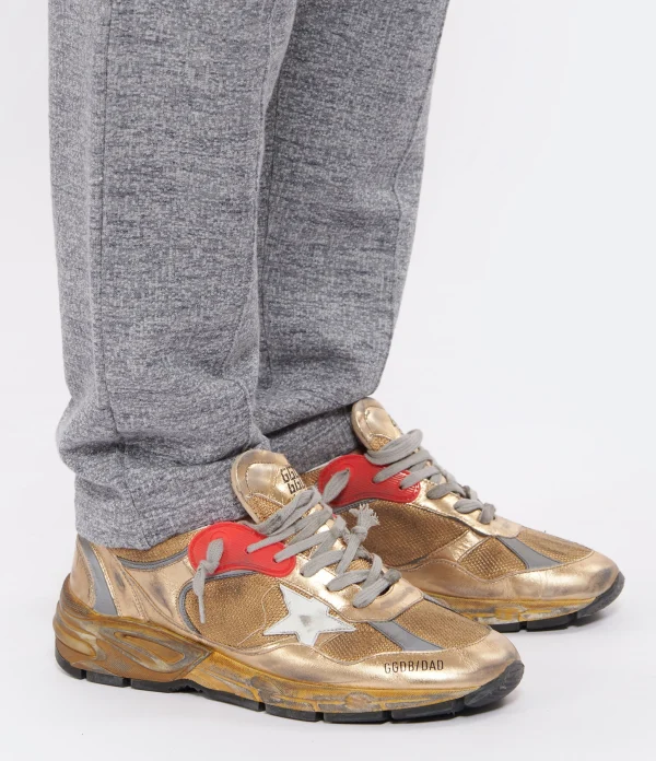 aux meilleurs prix GOLDEN GOOSE Baskets Homme Running Dad Cuir Rouge Doré 6