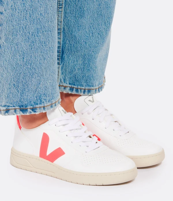 Top ventes VEJA Baskets V-10 CWL White Rose Fluo 5