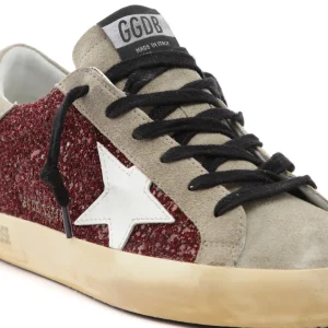 Nouvelle tendance GOLDEN GOOSE Baskets Superstar Cuir Bordeaux Taupe Blanc 18