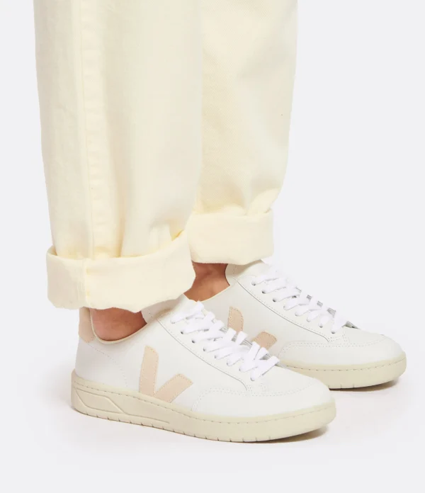 Distributeur Officiel VEJA Baskets V-12 Cuir Extra White Sable 5