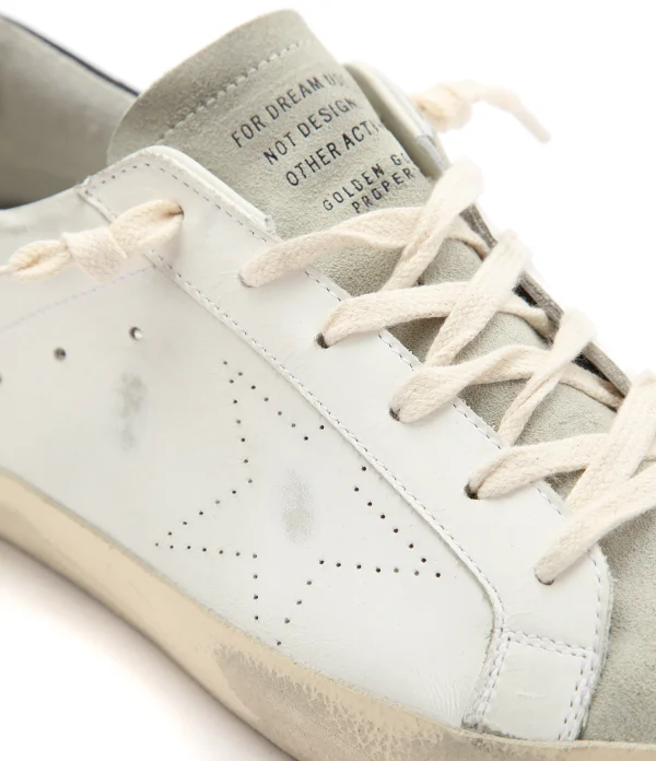 pas cher en vente GOLDEN GOOSE Baskets Homme Superstar Cuir Blanc Ice Noir 5