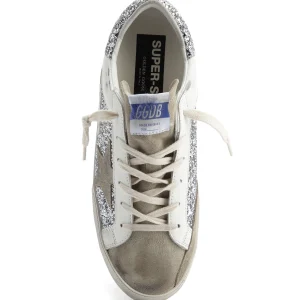 GOLDEN GOOSE Baskets Superstar Cuir Glitter Argenté à prix d'occasion 16