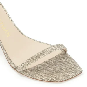 STUART WEITZMAN Sandales Amelina Block Cuir Platinum boutique pas cher 14