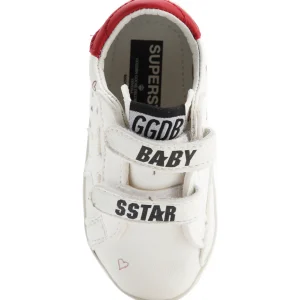 grande qualité GOLDEN GOOSE Baskets Bébé School Cuir Blanc Rouge 8