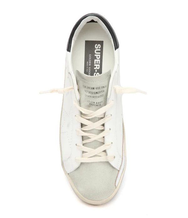 Pas Cher soldes France GOLDEN GOOSE Baskets Superstar Cuir Blanc Noir 3