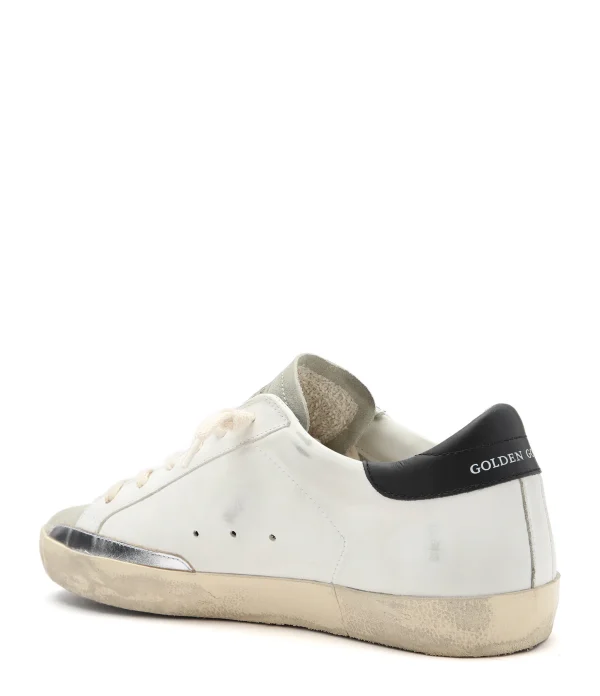 Pas Cher soldes France GOLDEN GOOSE Baskets Superstar Cuir Blanc Noir 4